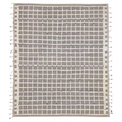 Alfombra de lana de diseño geométrico minimalista y moderno 9'7''x11'3''