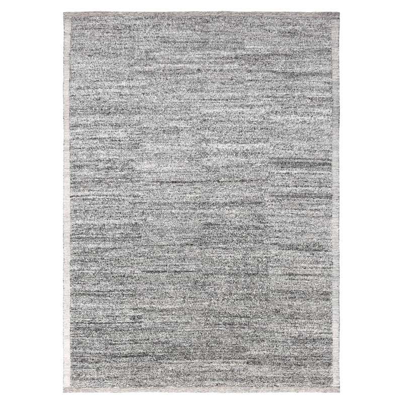 Gray Wool Rug Minimalist Modern Moroccan Style Handmade Gray Wool Rug by Apadana For ...