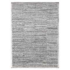 Modern Minimalist Gray Textured Plush Wool Rug 9'x12'6''