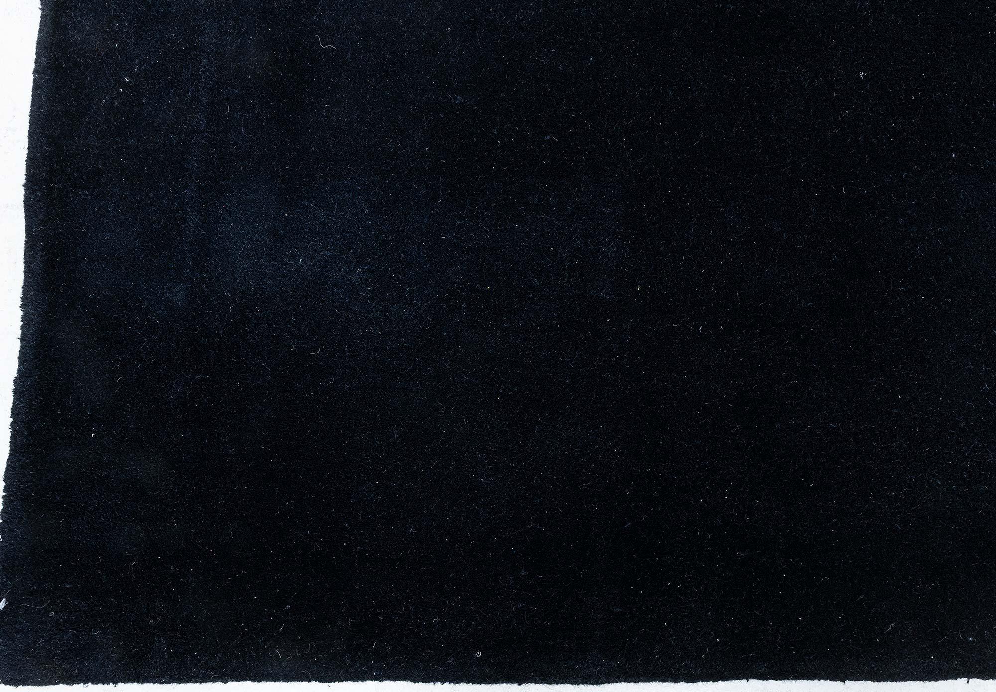 Modern Minimalist Hand-Knotted Black Wool Runner by Doris Leslie Blau For Sale 1