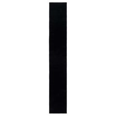 Modern Minimalist Hand-Knotted Black Wool Runner by Doris Leslie Blau