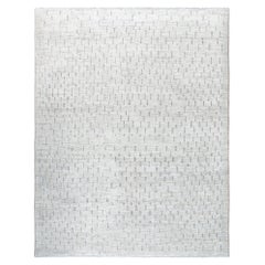 Tapis moderne minimaliste noué à la main en beige