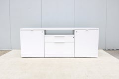 Modern Minimalist Knoll Reff Profiles Classic Credenza Sideboard in Bright White