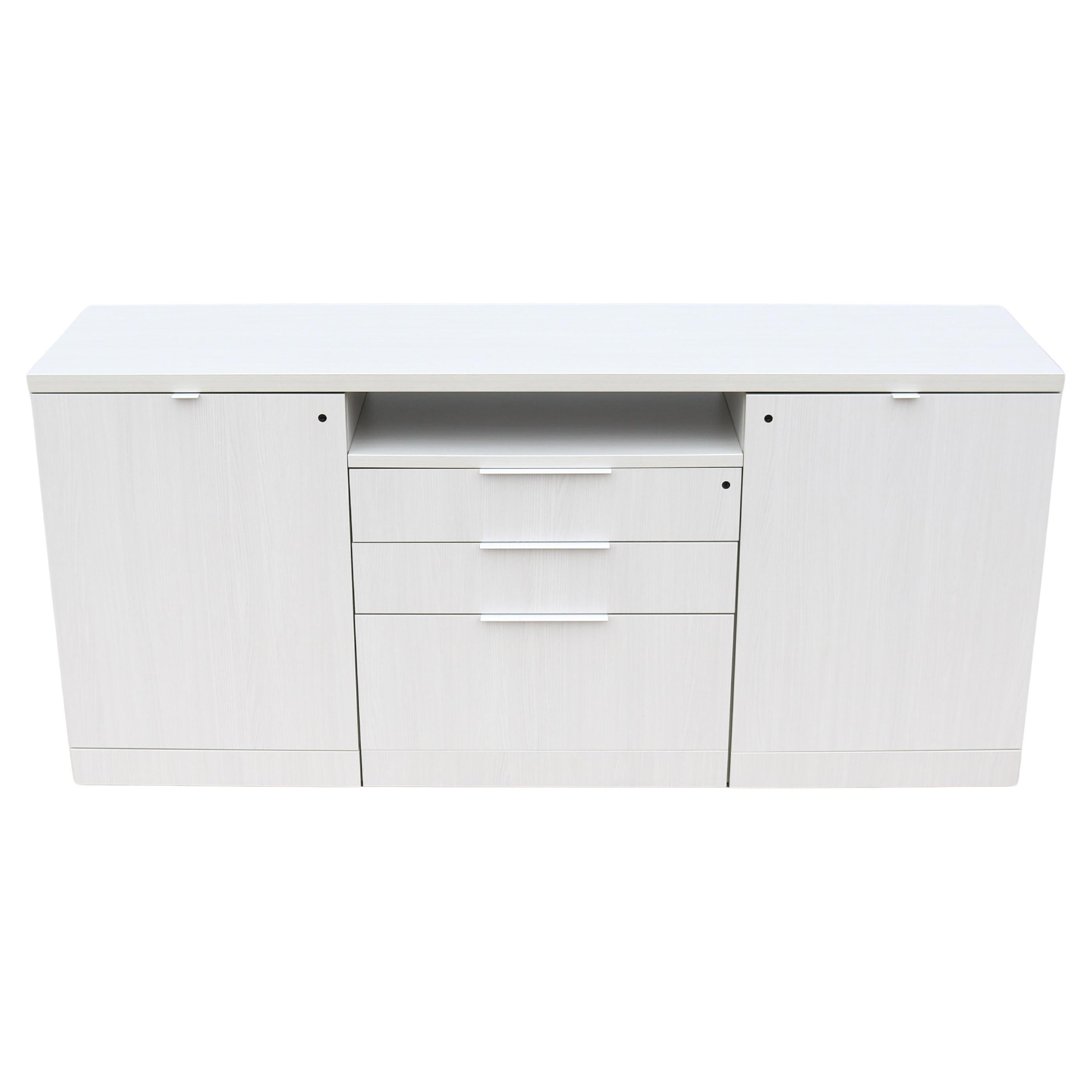 Modern Minimalist Knoll Reff Profiles Classic Credenza Sideboard in Whitened Ash For Sale