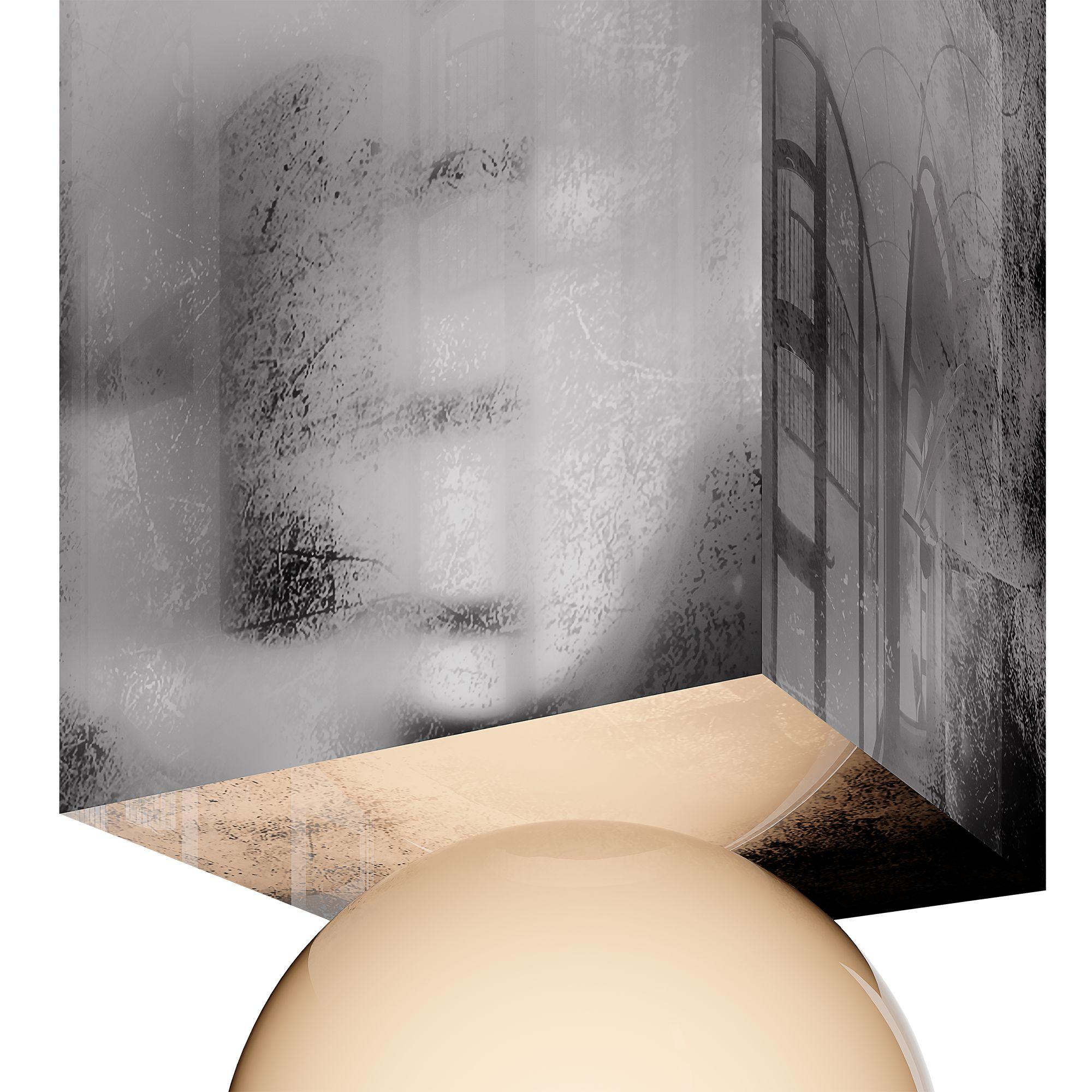 Portoghese Lampada da soffitto moderna minimalista in metallo di forma geometrica A. Silver in vendita