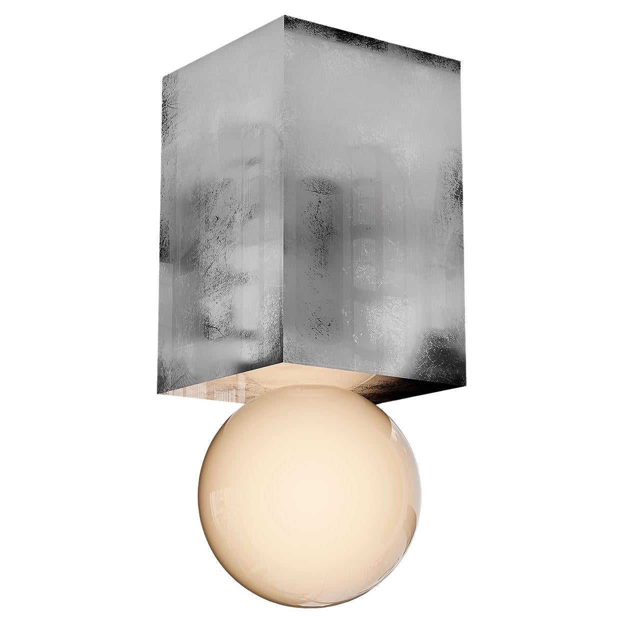 Plafonnier moderne minimaliste de forme géométrique feuille d'argent