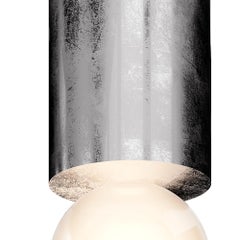 Modern Minimalist Metalic Ceiling Lamp Round Shape Silver Leaf