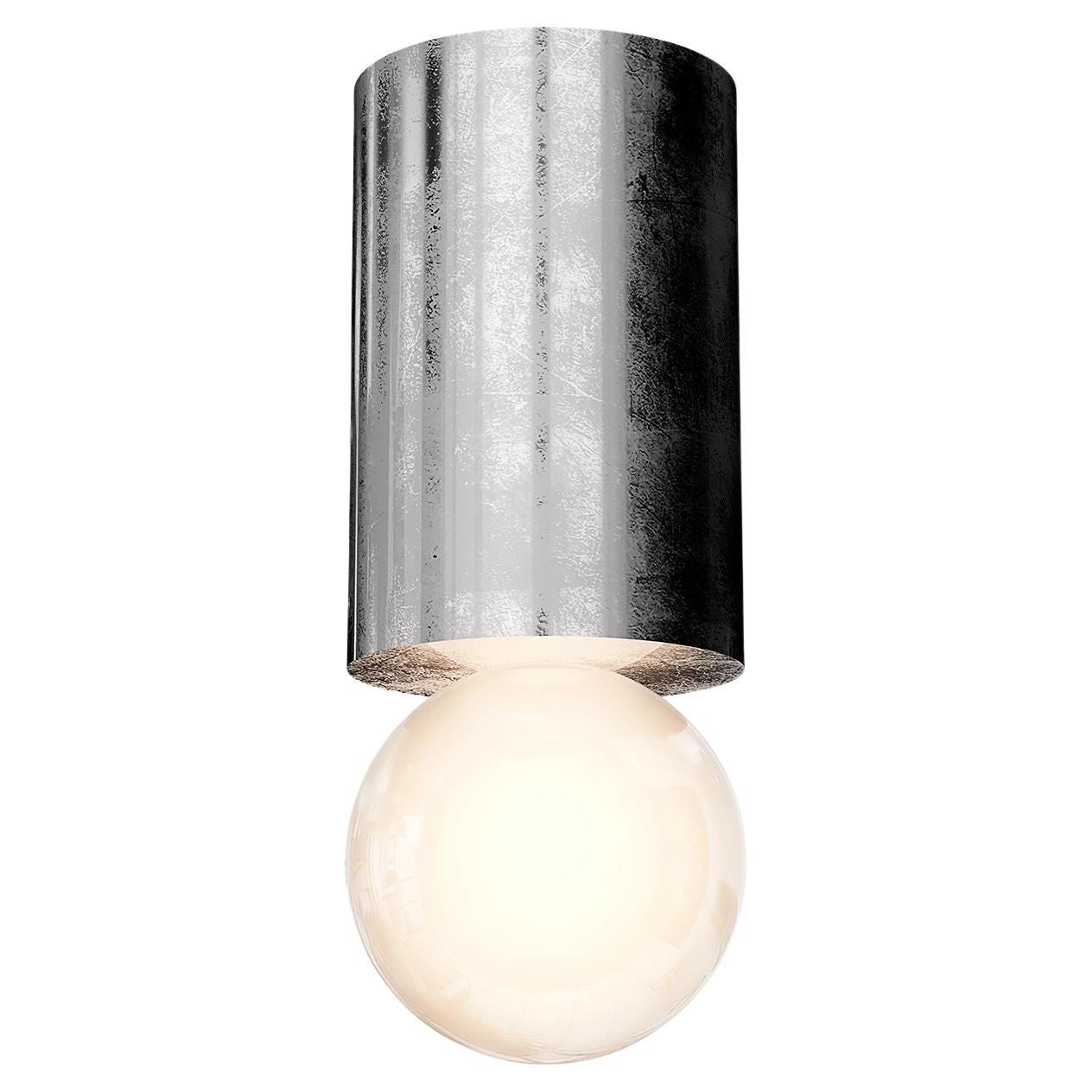 Plafonnier moderne minimaliste de forme ronde en feuille d'argent