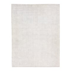 Tapis en laine moderne et minimaliste de style marocain fait à la main en ivoire par Apadana
