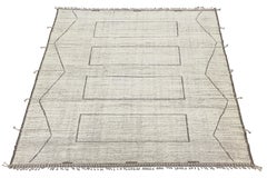 Modern Minimalist Moroccan Style Wool Rug – Handmade Geometric Linear Design