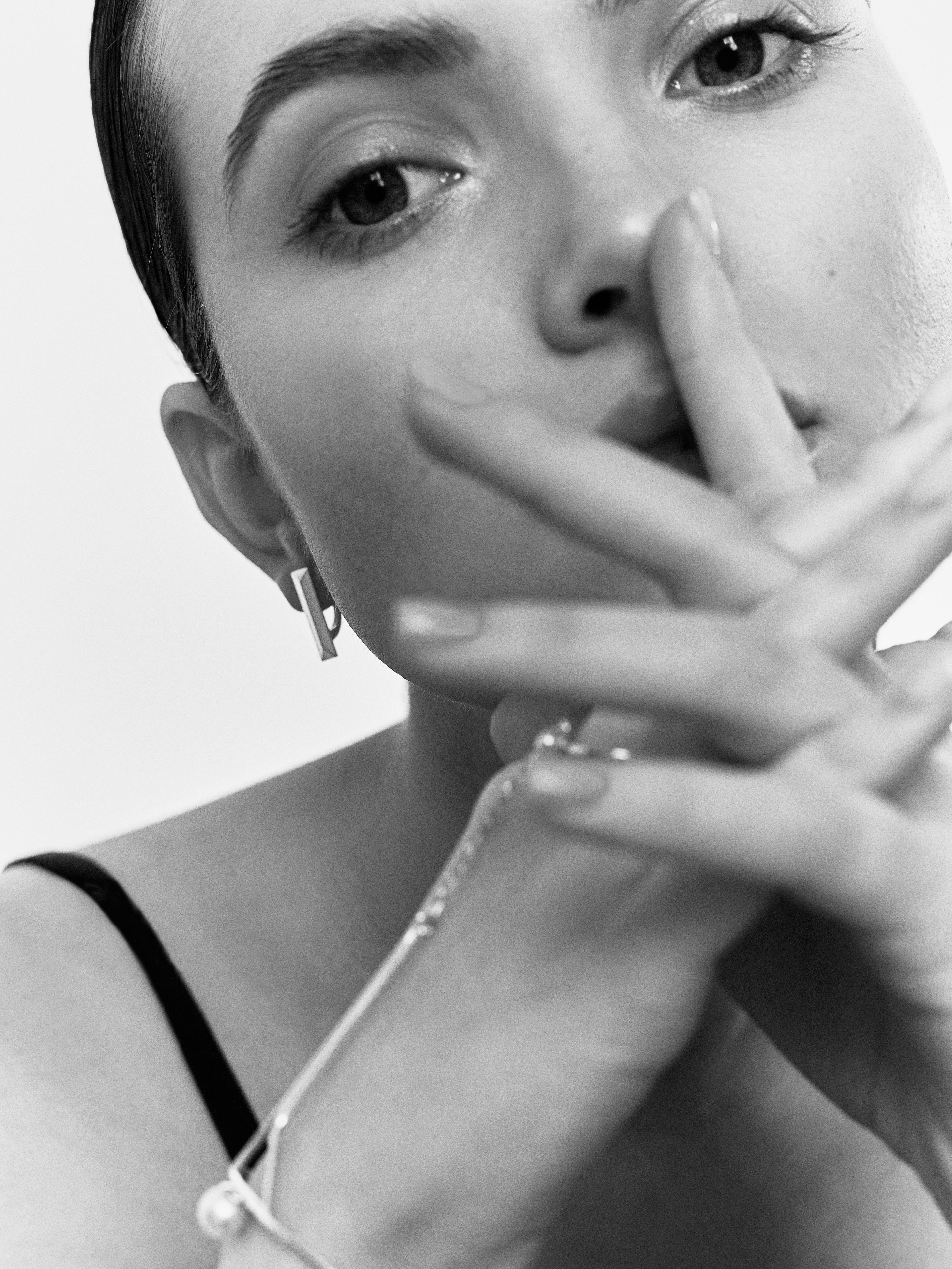 da uomo o donna Orecchini a perno prismatici moderni e minimalisti con chiusura a leva, argento dorato 925 in vendita