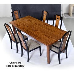 Modern Minimalist Rosewood Rectangular Dining Table With Tubular Legs