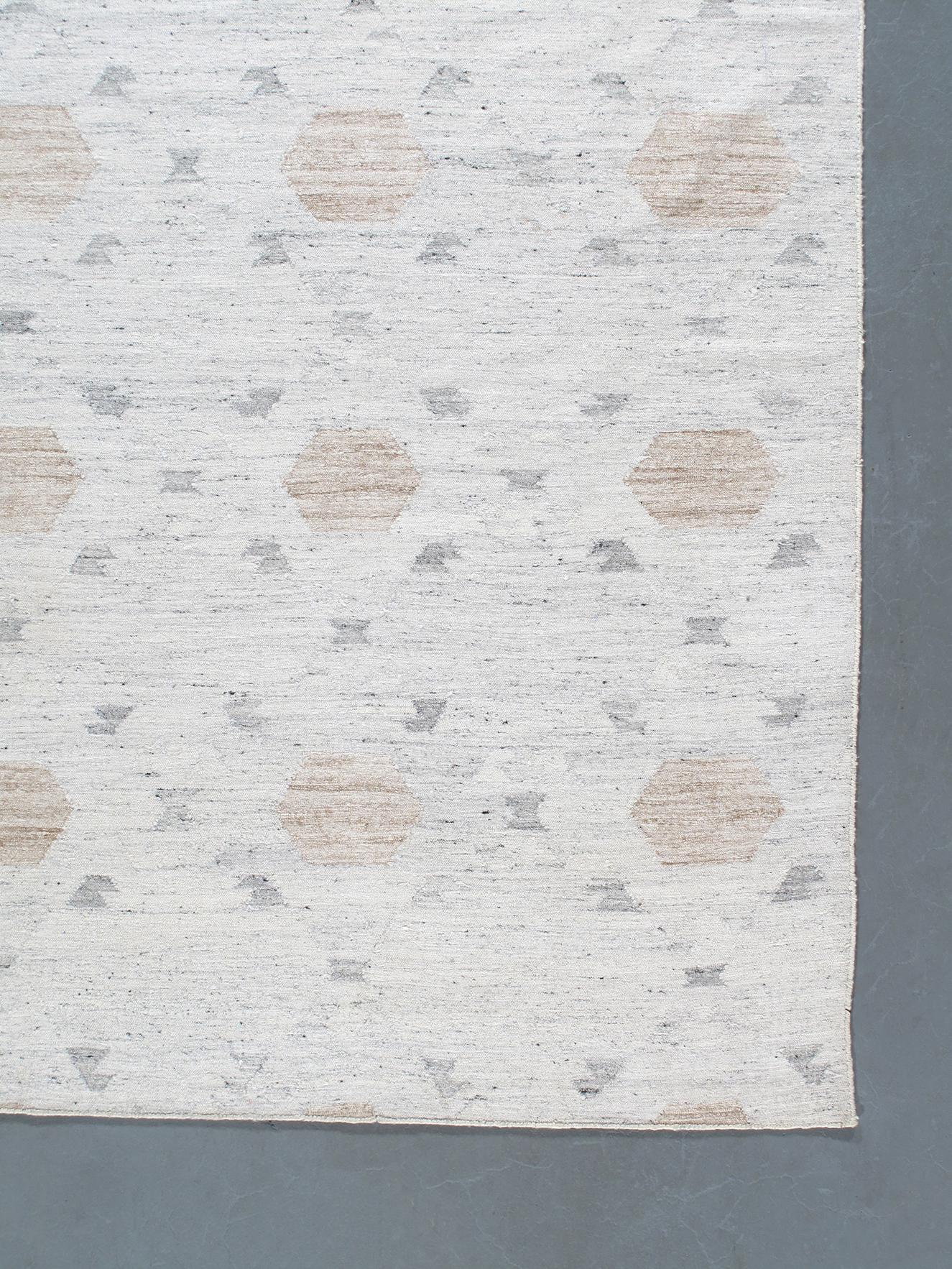 Moderner moderner minimalistischer Teppich im skandinavischen Stil (Handgewebt) im Angebot
