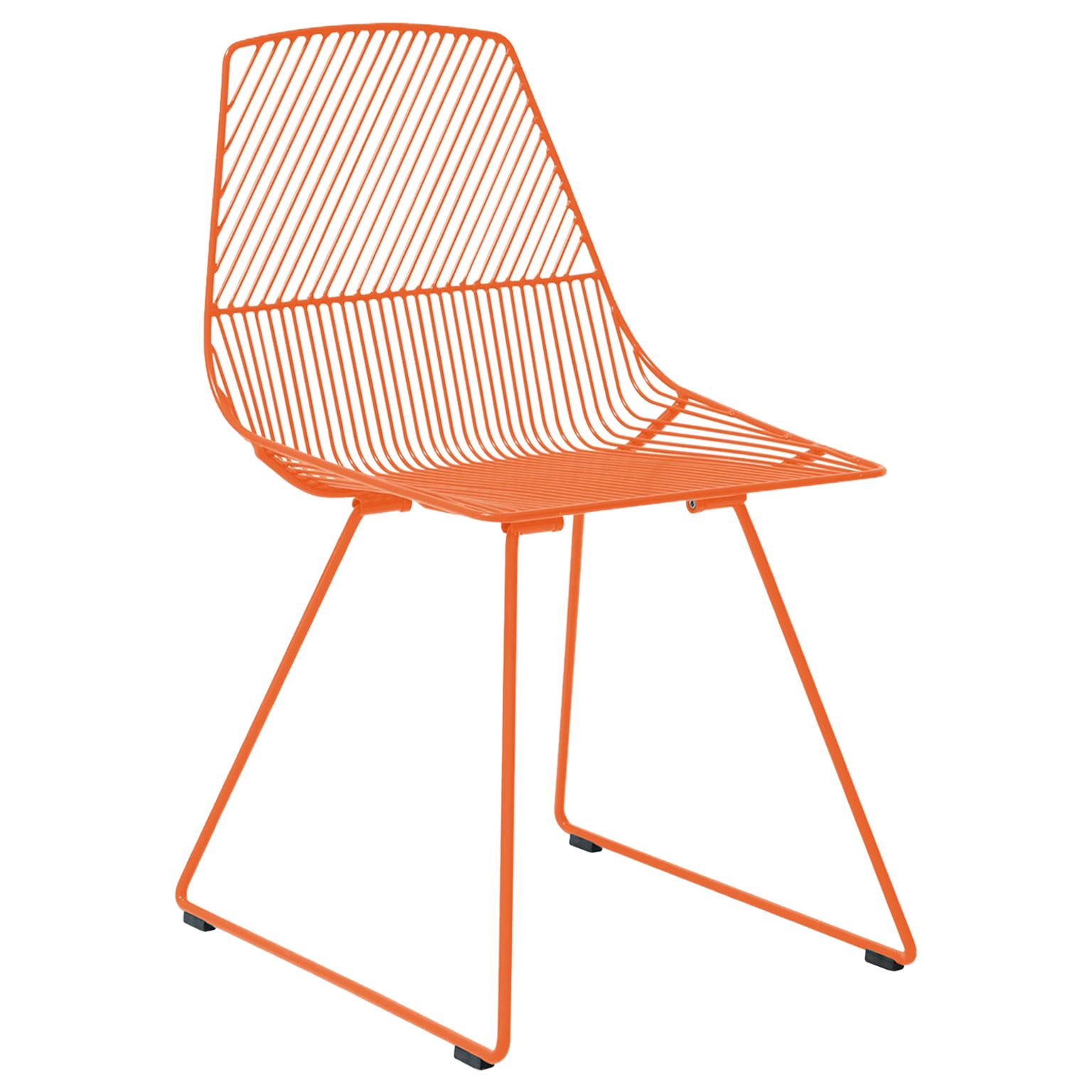 Modern Minimalist Side Chair, Ethel Chair in Orange by Bend Goods