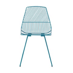 Modern Minimalist Side Chair, Ethel Chair in Peacock Blue by Bend Goods
