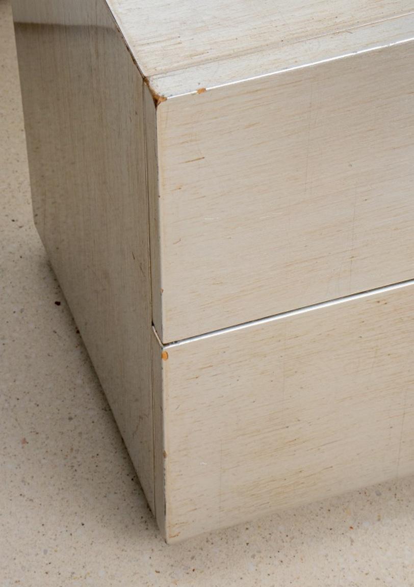 Wood Modern Minimalist Silvered Credenza or Dresser