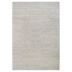 Modern Minimalist Soft Taupe Solid Textured Hand-Knotted Wool Rug 14'x20'3''