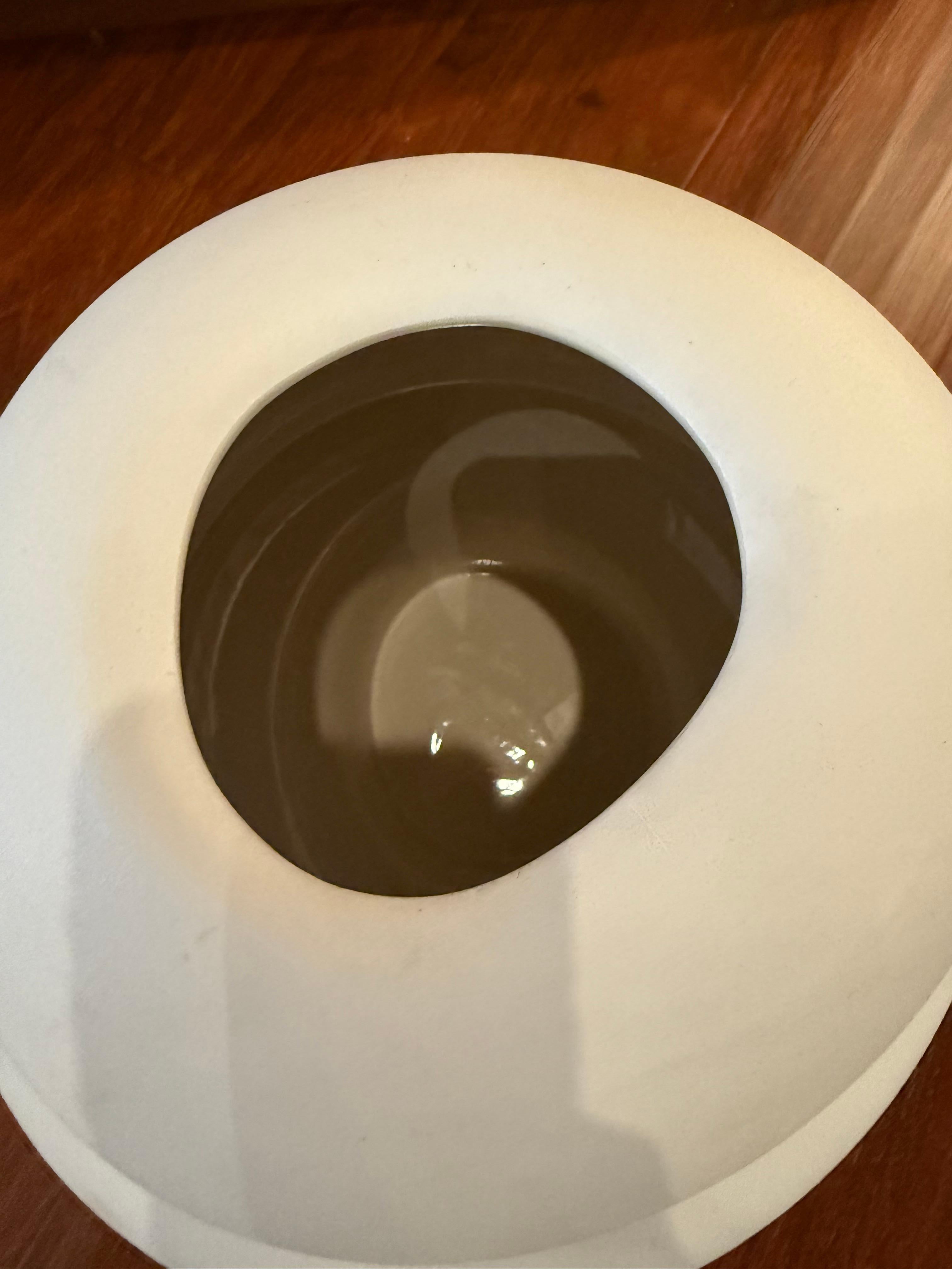 American Modern Minimalist Spiral White Ceramic Vase For Sale