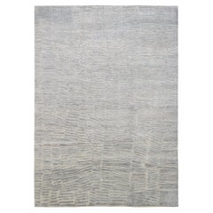 Modern Minimalist Wave Pattern Wool Rug 10'x14'2''
