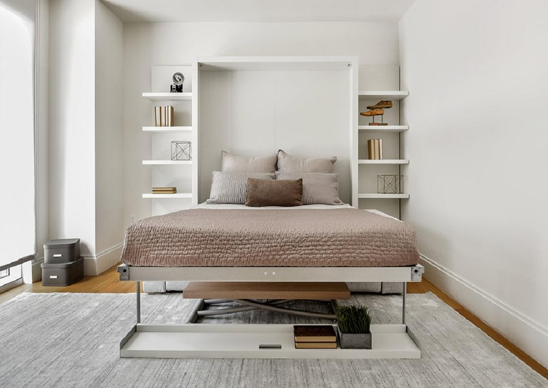 Moderner moderner minimalistischer handgewobener massiver Teppich aus weißem Bambusseide mit silbernem Ton (21. Jahrhundert und zeitgenössisch) im Angebot