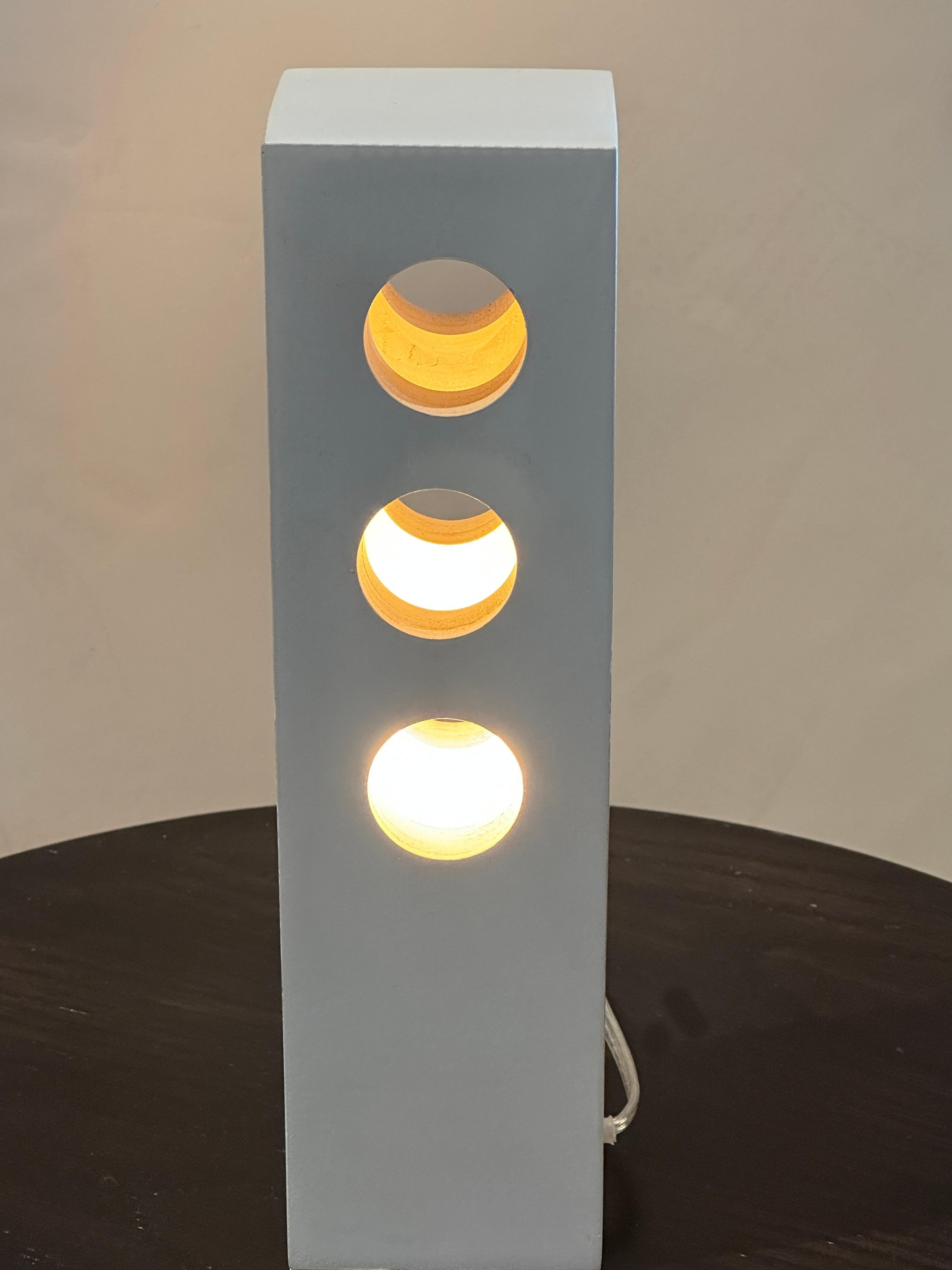 American Modern Minimalist White Table Lamp by Henri Laborde For Sale
