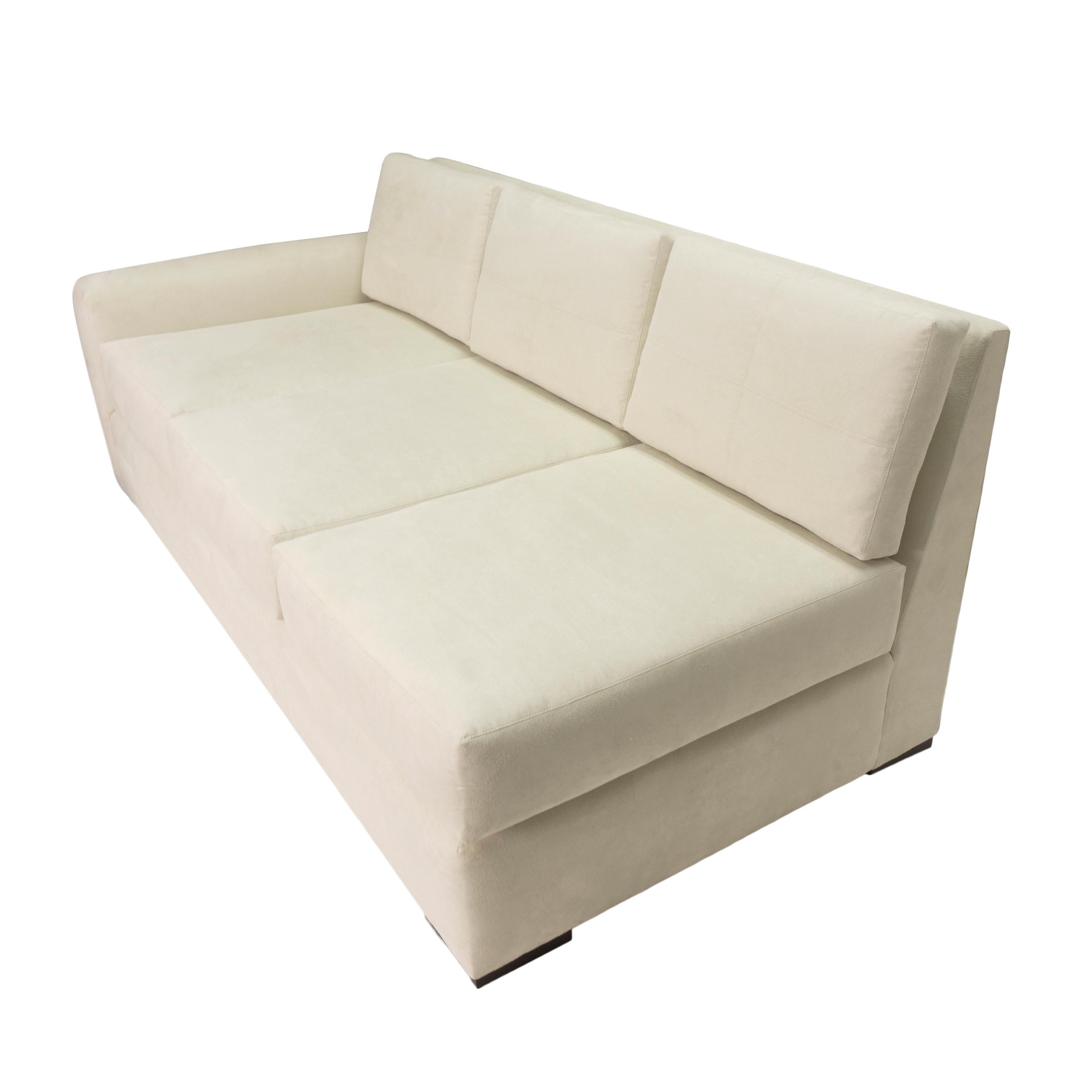 Canapé sectionnel à bras carrés et coussin libre, personnalisable en vente 3