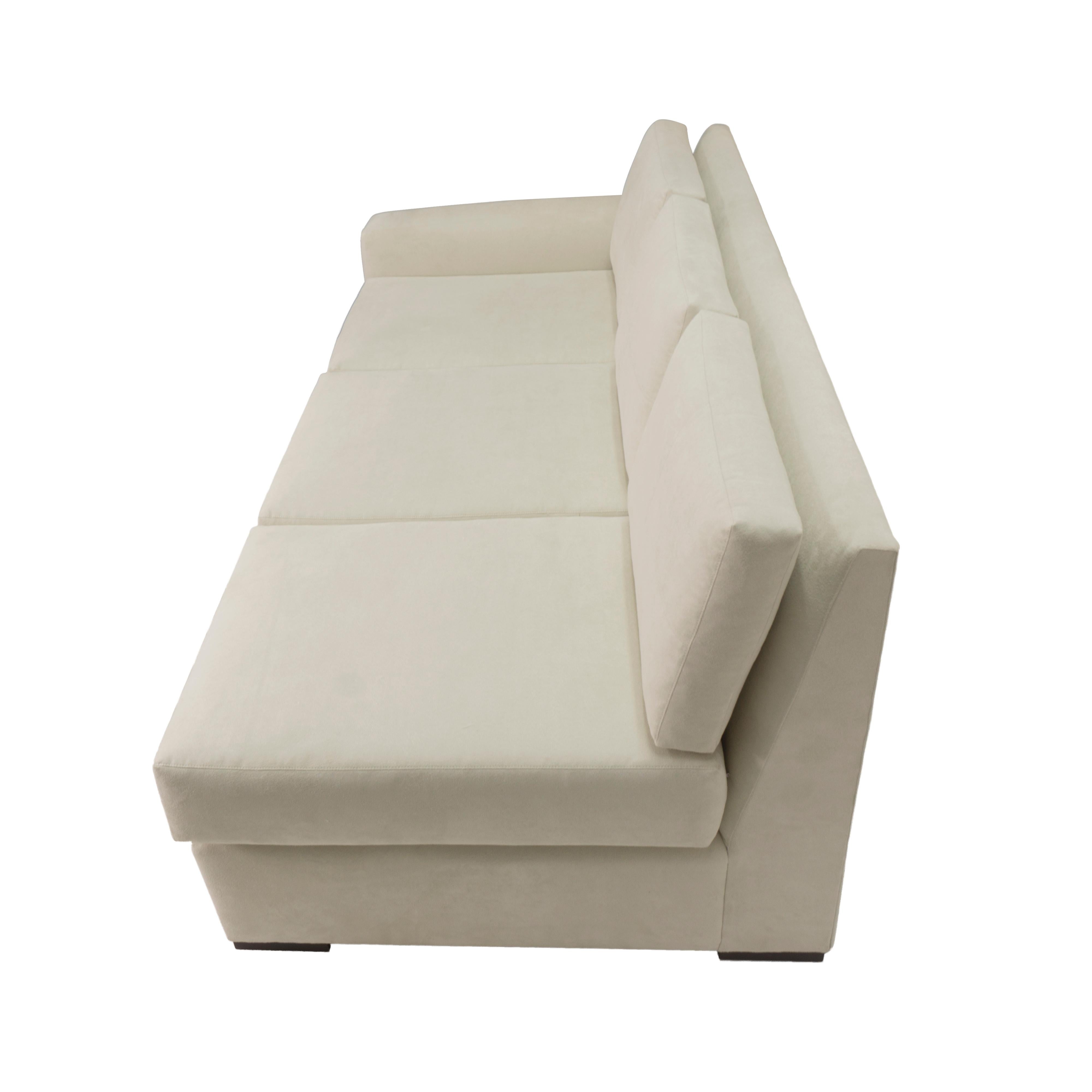 Canapé sectionnel à bras carrés et coussin libre, personnalisable en vente 4