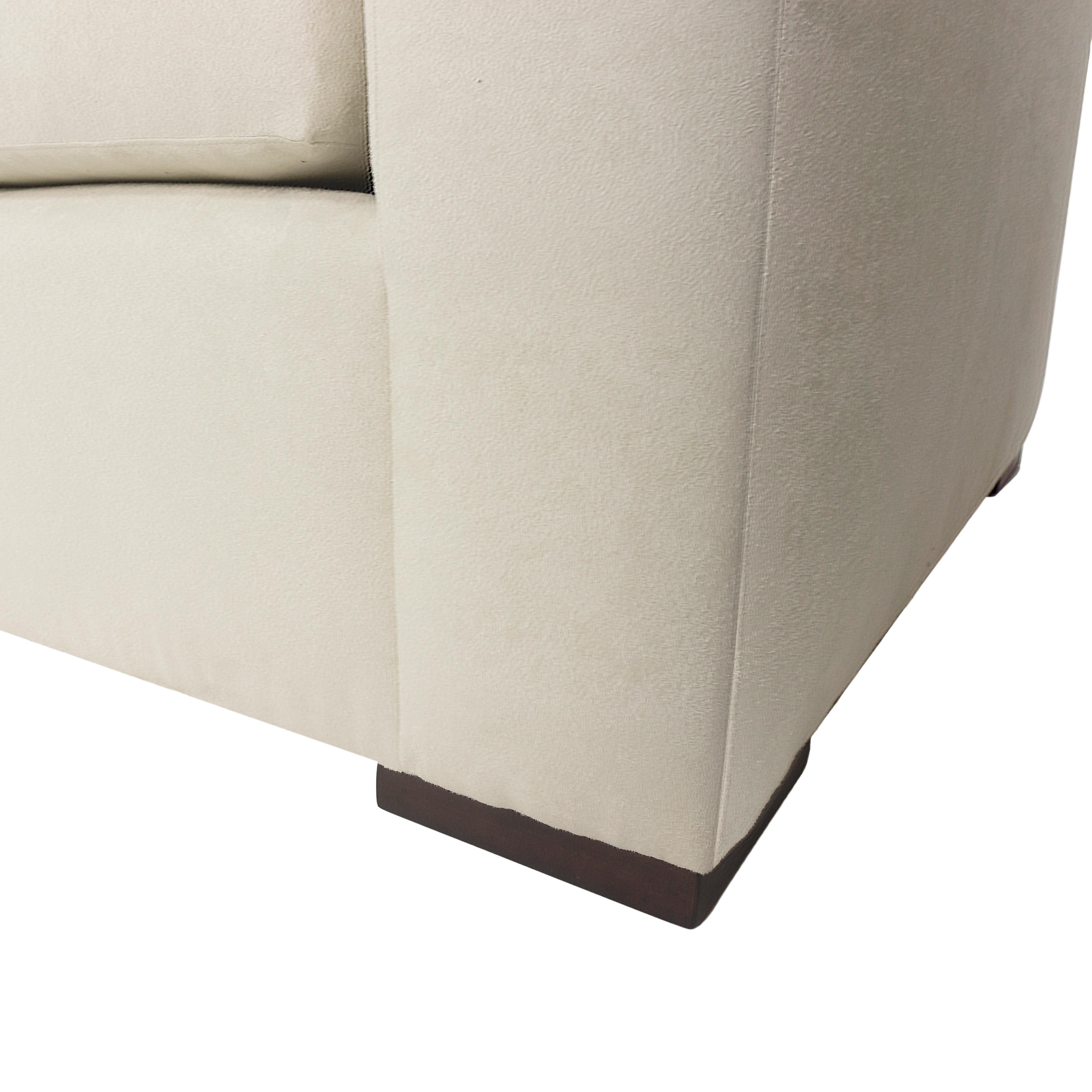 Canapé sectionnel à bras carrés et coussin libre, personnalisable en vente 8