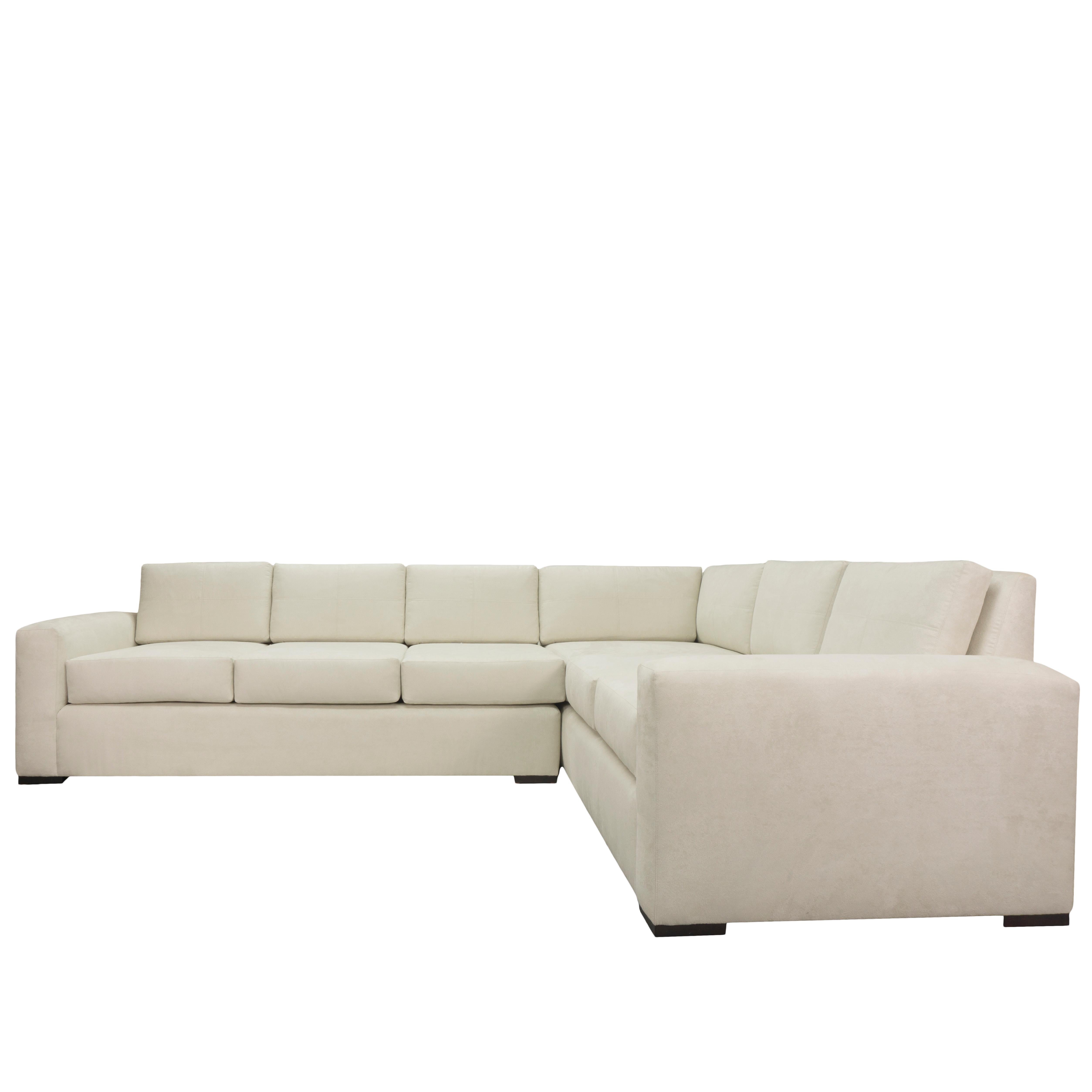 Minimaliste Canapé sectionnel à bras carrés et coussin libre, personnalisable en vente