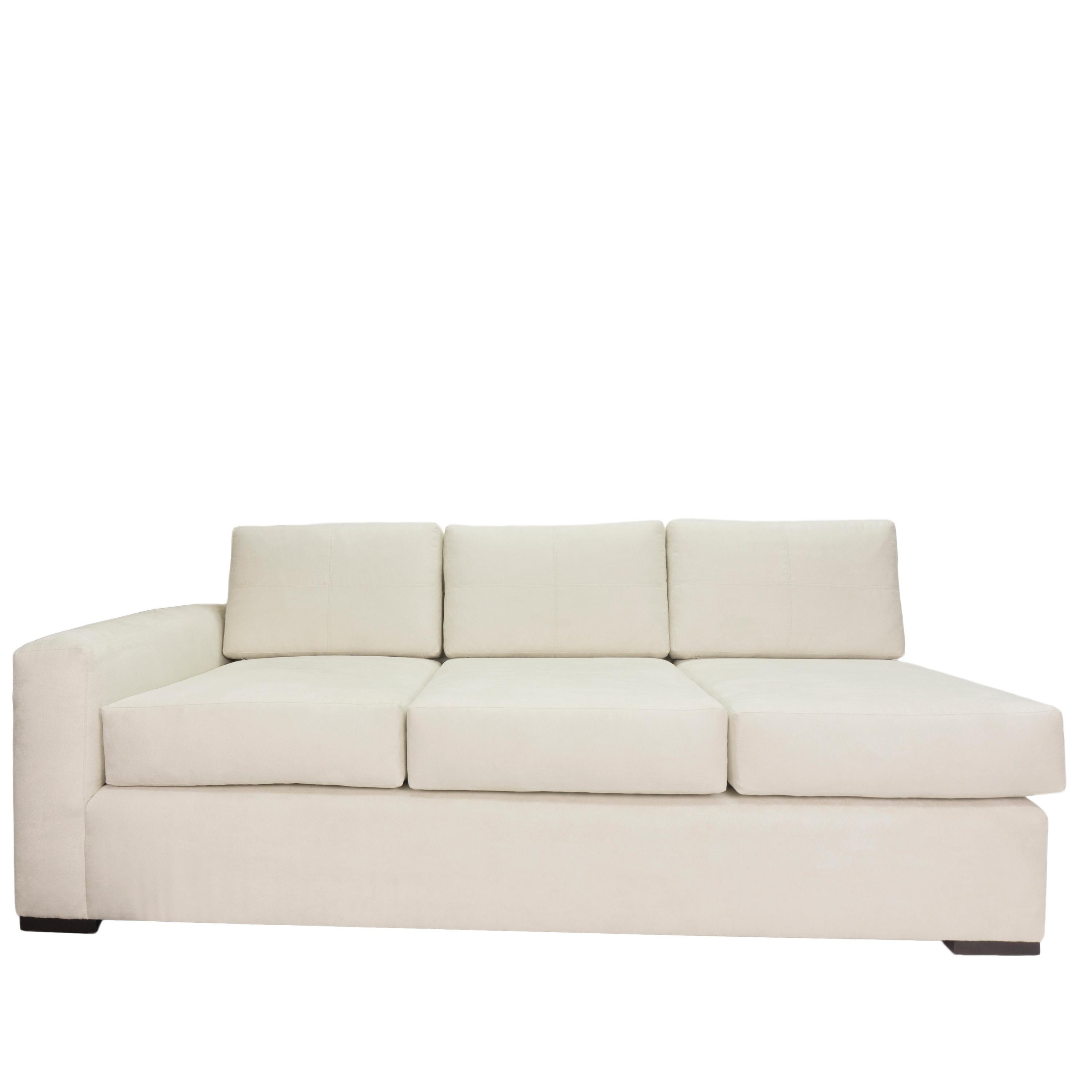 Square Arm Loose Cushion Sectional Sofa, Customizable In New Condition For Sale In Greenwich, CT