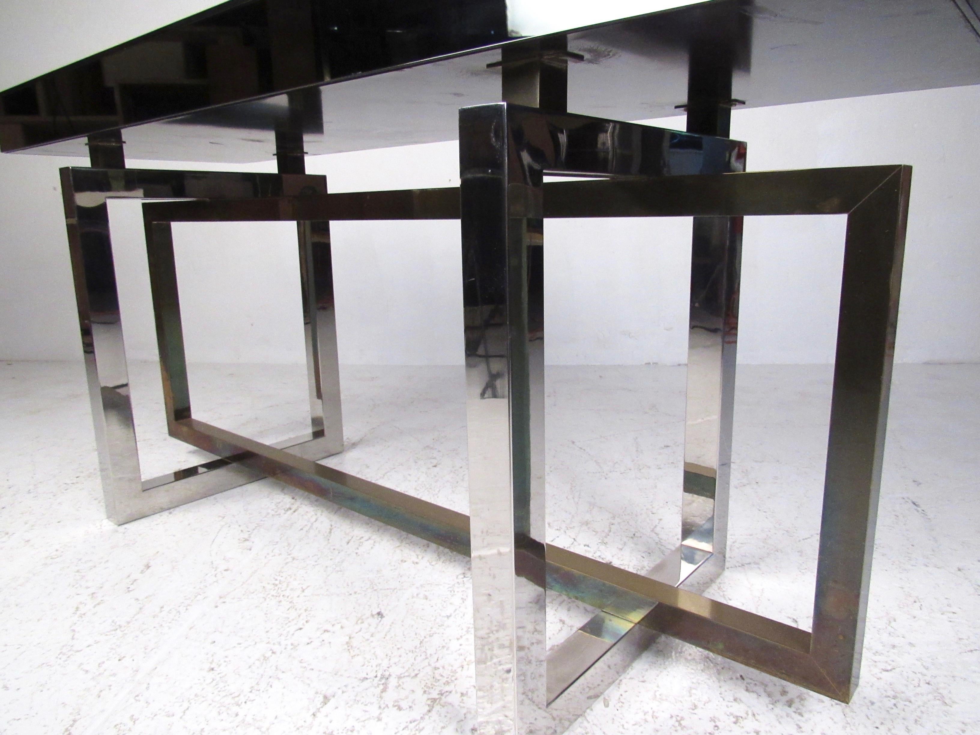 Modern Mirror and Brass Finish Console Table 1