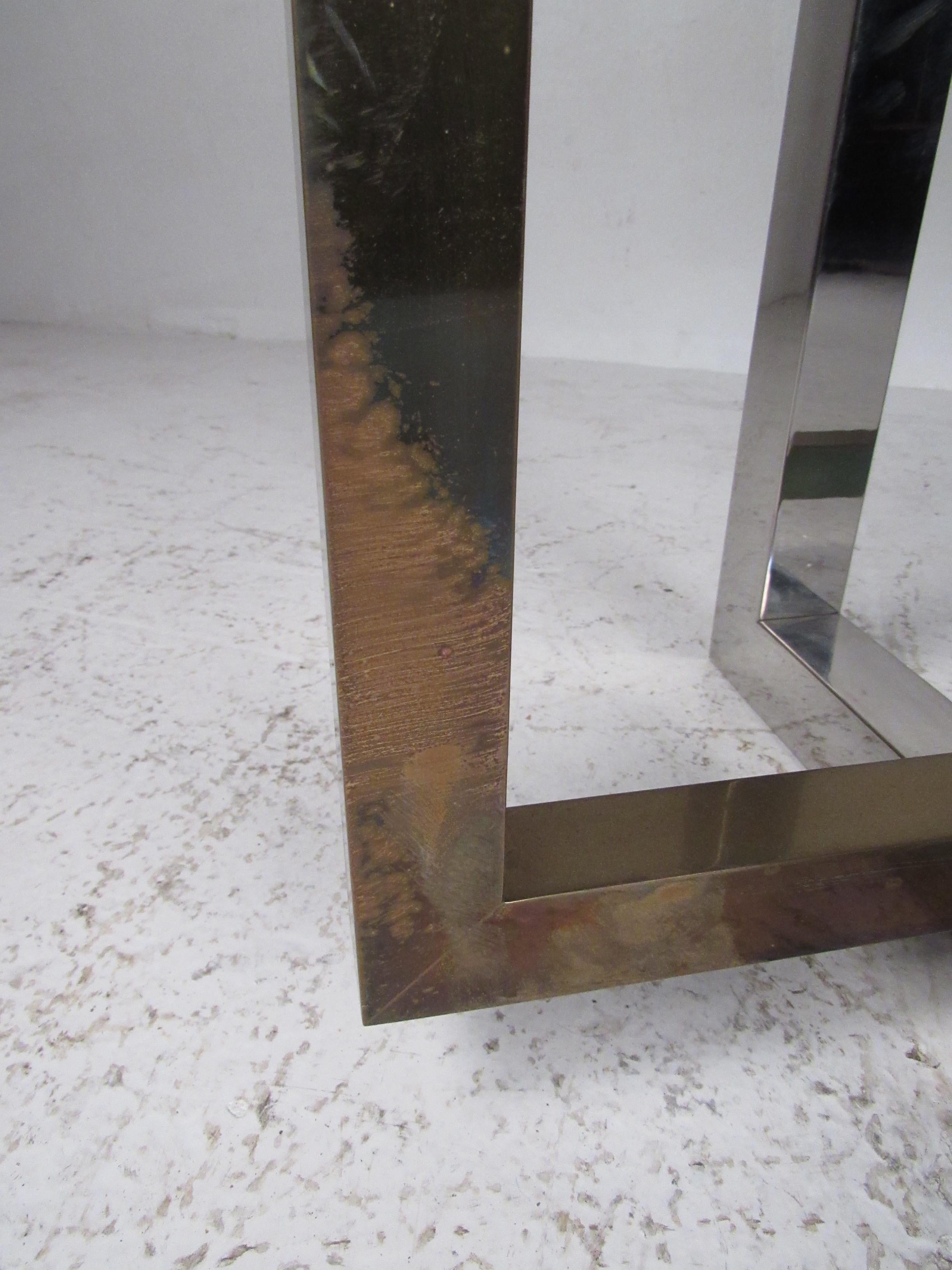 Modern Mirror and Brass Finish Console Table 4