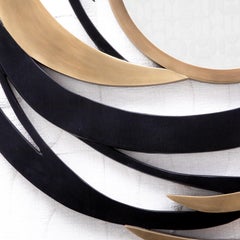 Modern Mirror in Black Oak and Bronze Patina Brass by KIFU Paris