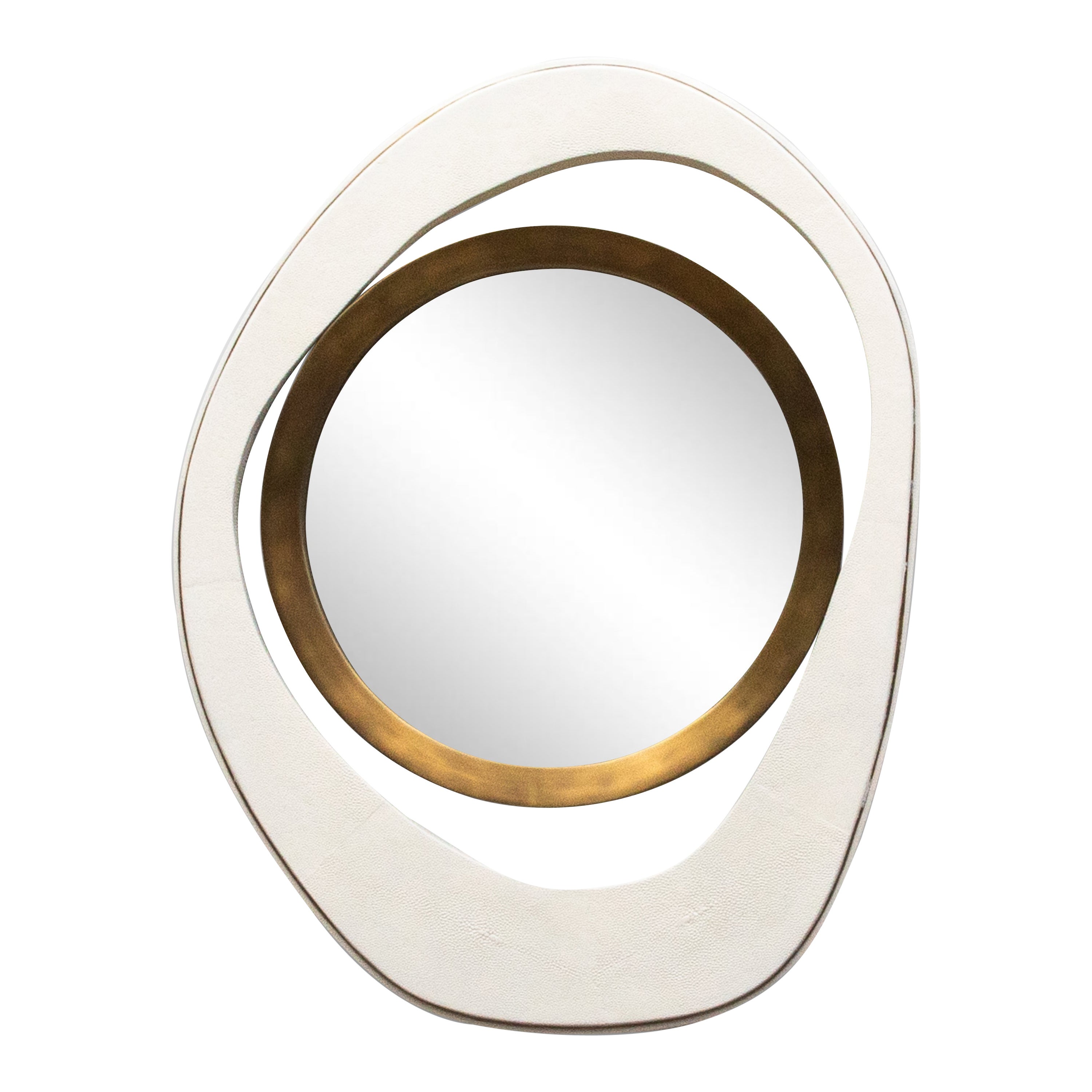 Specchio moderno in zigrino crema di R & Y Augousti
