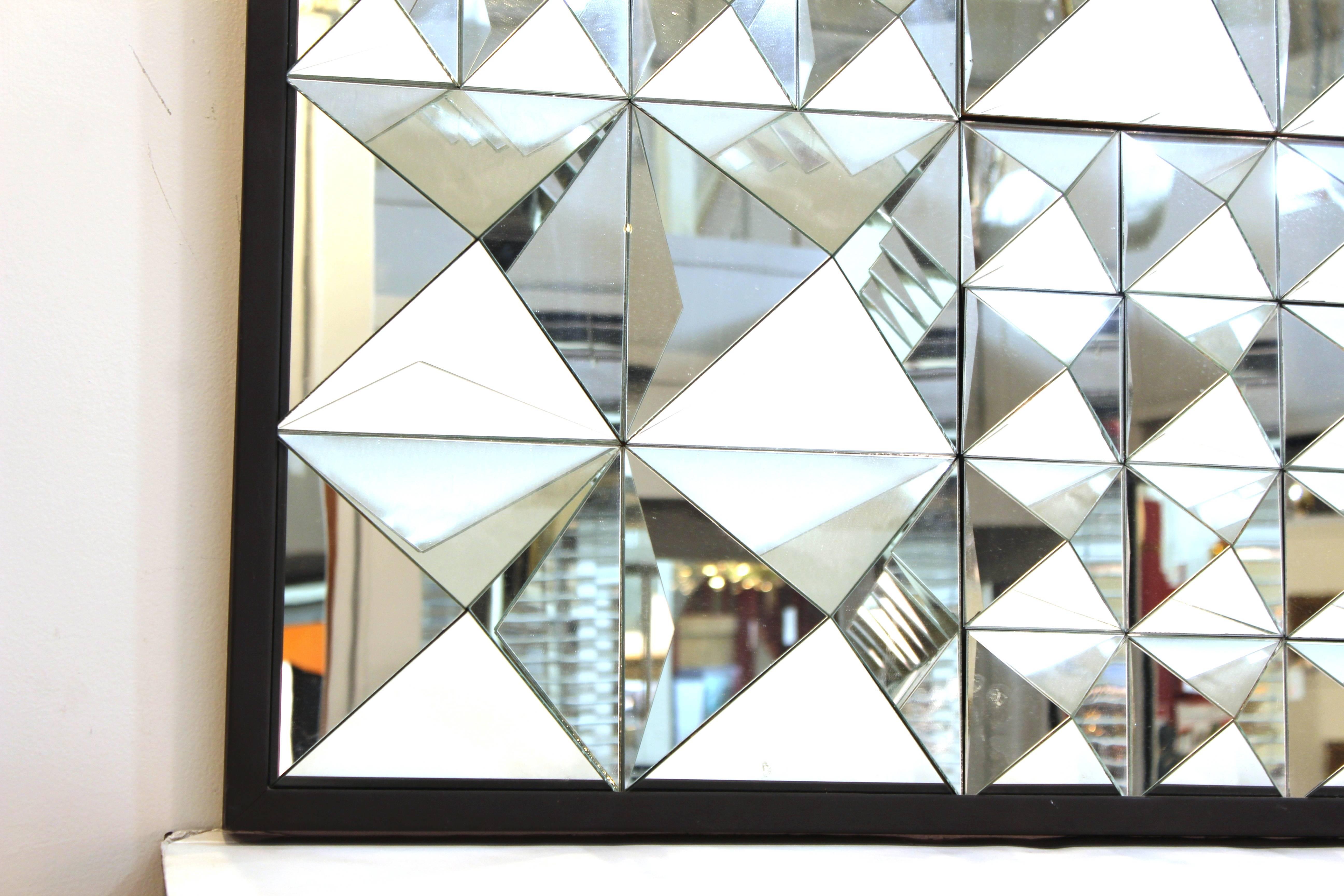 20th Century Modern Mirror in Geometric Pyramidion Shapes