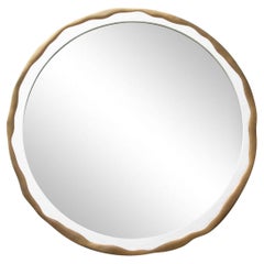 Modern Mirror in White Shagreen with Bronze Patina Brass Details by R&Y Augousti