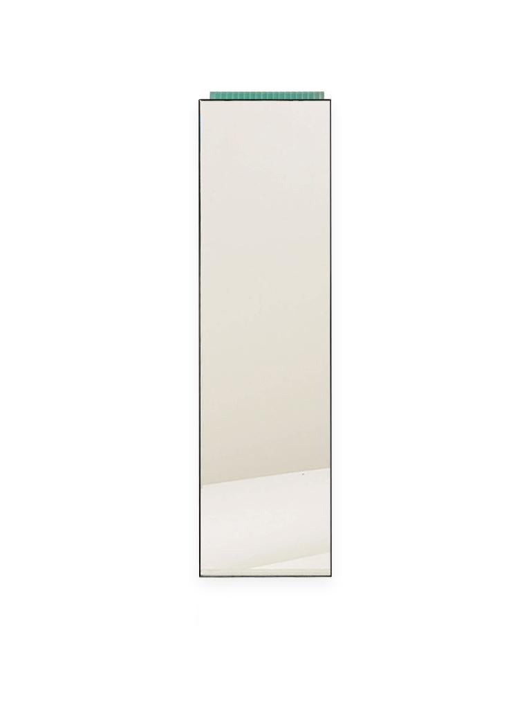 Modern Mirror Pedestal Stand with Detailed Glass Top For Sale at 1stDibs