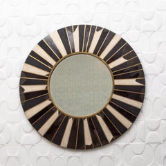 Modern Mirror with Shagreen, Shell and Brass Details by R&Y Augousti