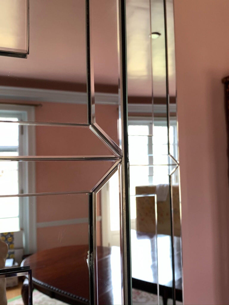 Modern Mirrored Folding Screen Room Divider at 1stDibs