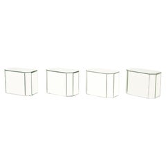 Modern Mirrored Pedestal Tables, 4