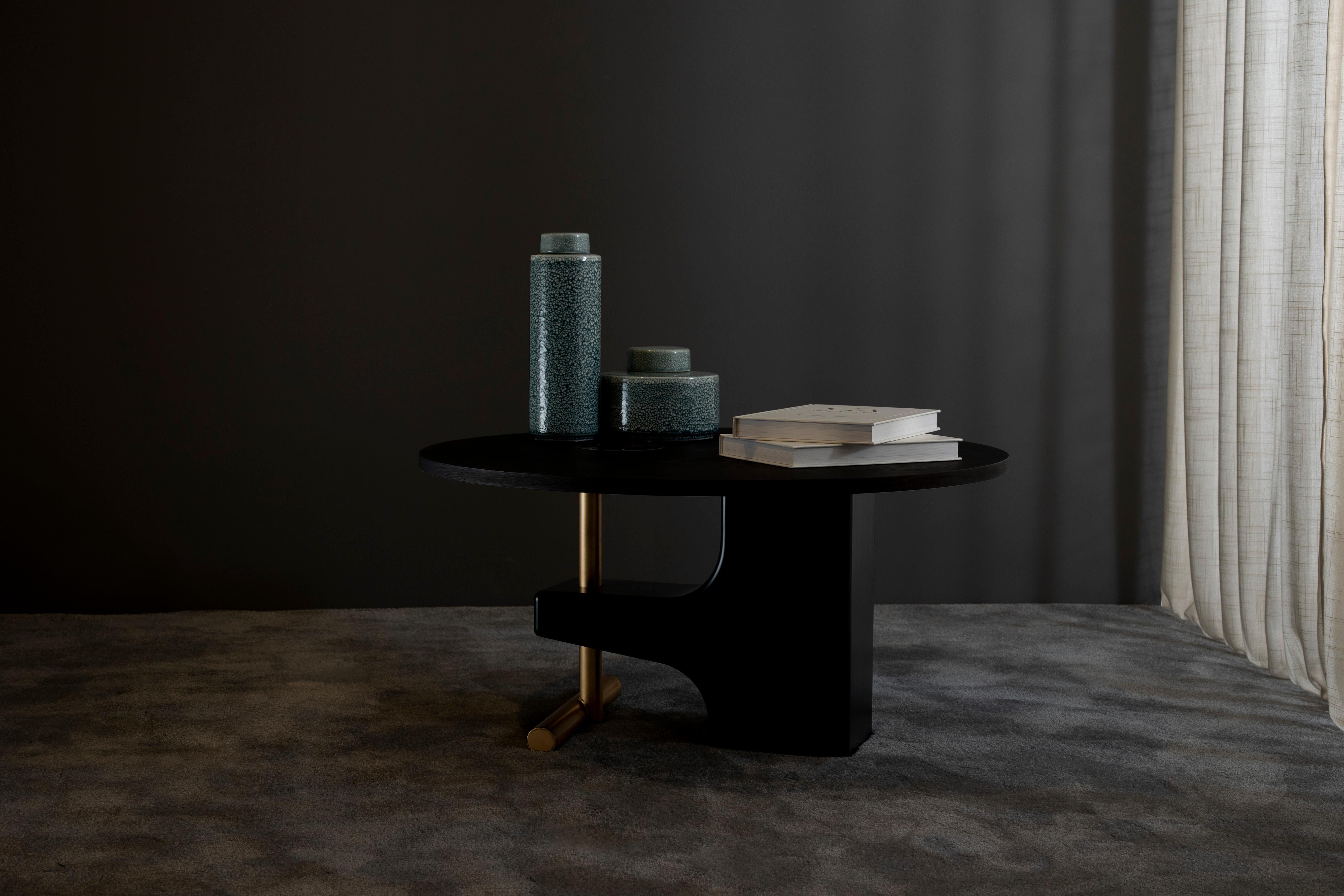 Modern Mó Couchtisch, Sahara Noir Marmor Messing, Handmade Portugal Greenapple im Angebot 3