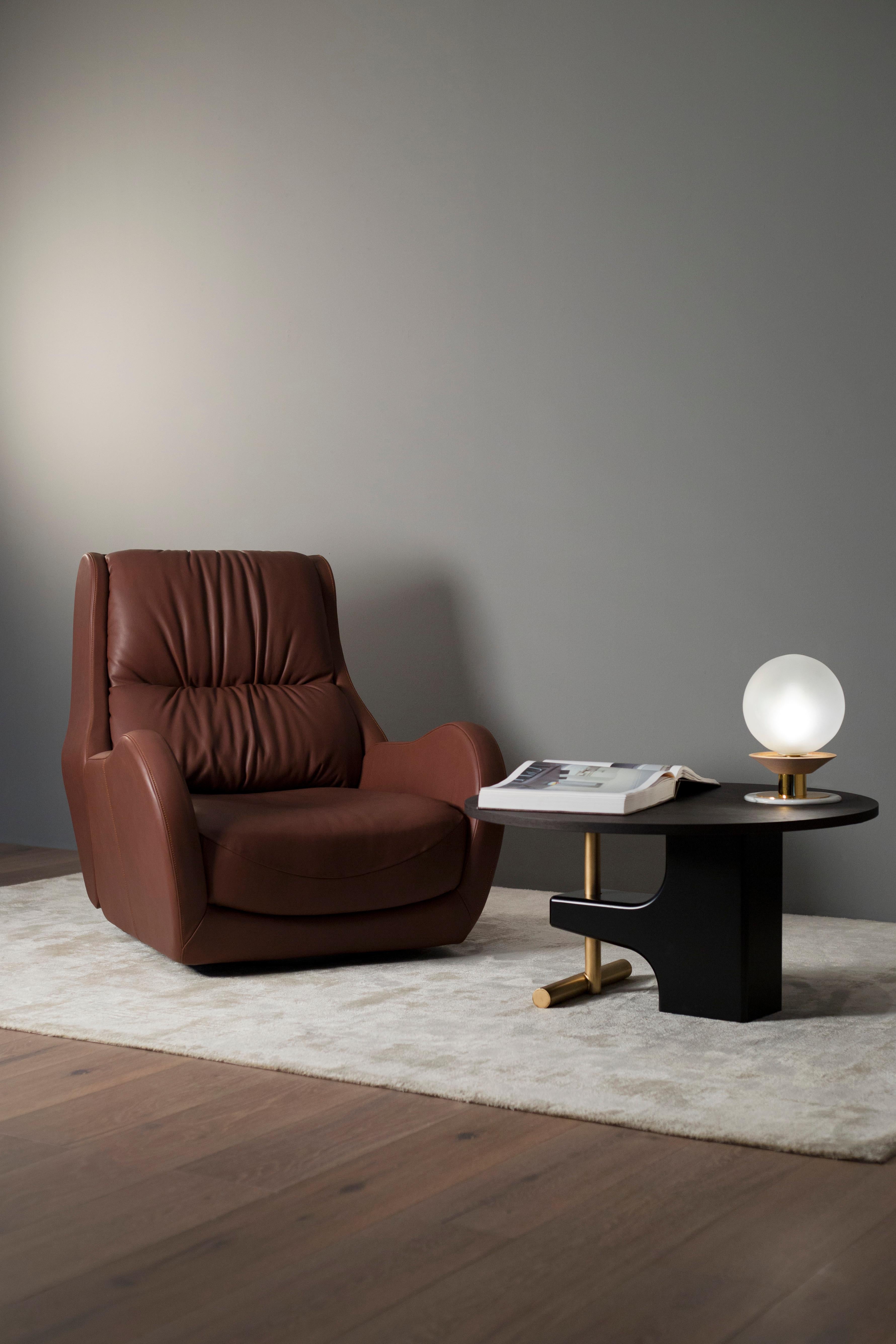 Modern Mó Couchtisch, Sahara Noir Marmor Messing, Handmade Portugal Greenapple im Angebot 1
