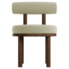 Modern Moca Chair in bouclé Beige & Smoked Oak Made in Portugal by Collector