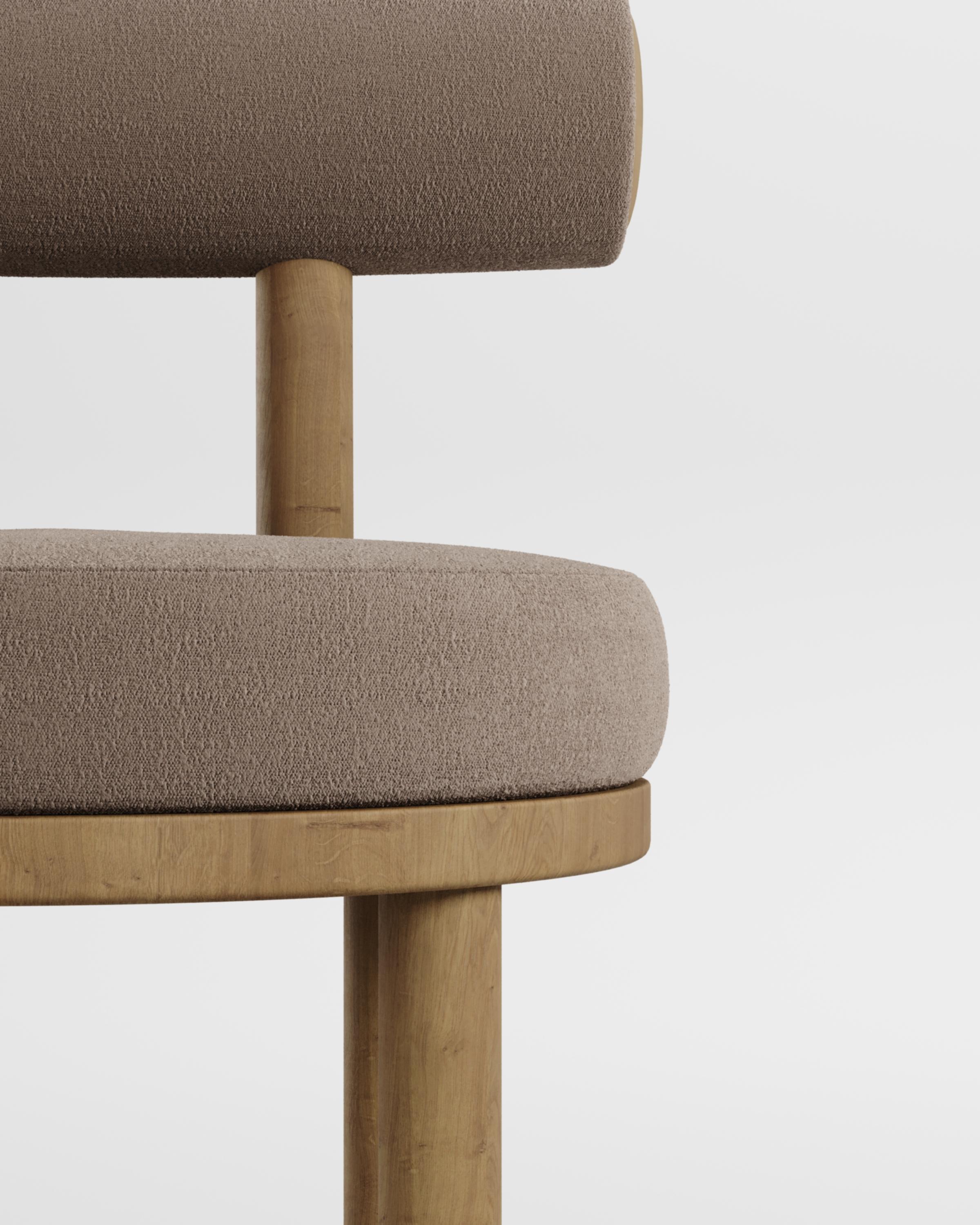 Une chaise qui allie les approches modernes et classiques du design.
Conçue pour épouser le corps, cette chaise durable et solide présente une structure de corps produite en bois massif.

Structure en bois de chêne massif et tissu