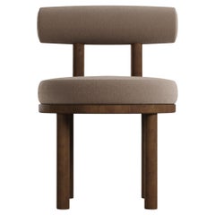 Modern Moca Chair in Bouclé Brown & Smoked Oak Made in Portugal by Collector