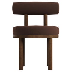 Modern Moca Chair in bouclé Dark Brown & Smoked Oak by Collector