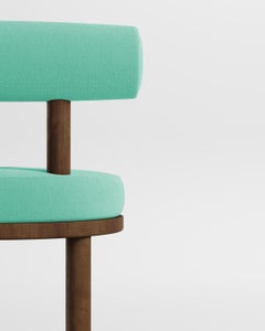 Modern Moca Chair in Boucle Light Blue & Smoked Oak by Collector