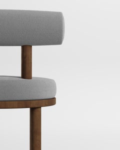 Modern Moca Chair in bouclé Light Grey & Smoked Oak by Collector
