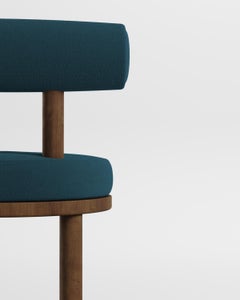 Modern Moca Chair in Boucle Light Grey & Smoked Oak by Collector