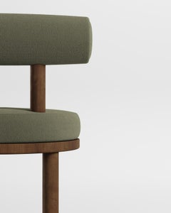 Modern Moca Chair in Boucle Olive & Smoked Oak by Collector